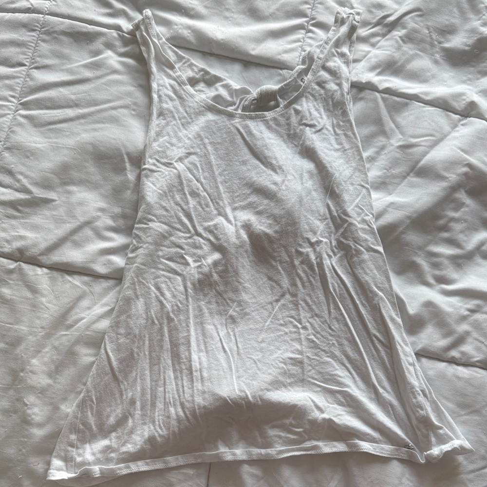 White Sleeveless Tank Top